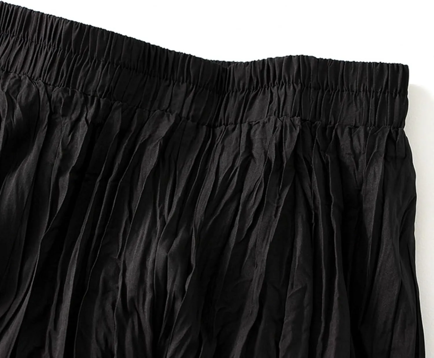 Women's Solid Color High Waist Flowing Pressed Pleated Skirt Large Slimming Pleated A Line Skirt Plus Size Loose Fit