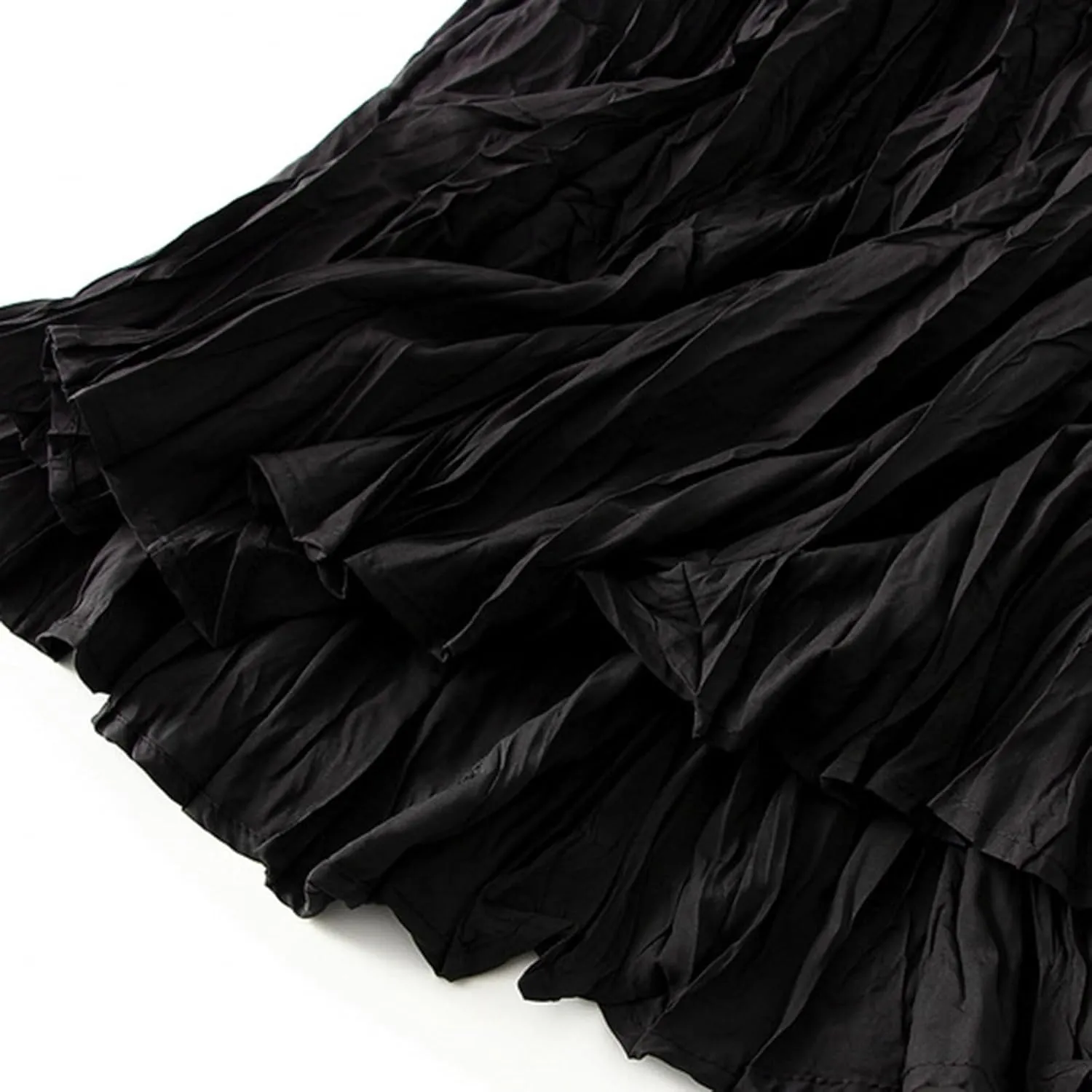 Women's Solid Color High Waist Flowing Pressed Pleated Skirt Large Slimming Pleated A Line Skirt Plus Size Loose Fit