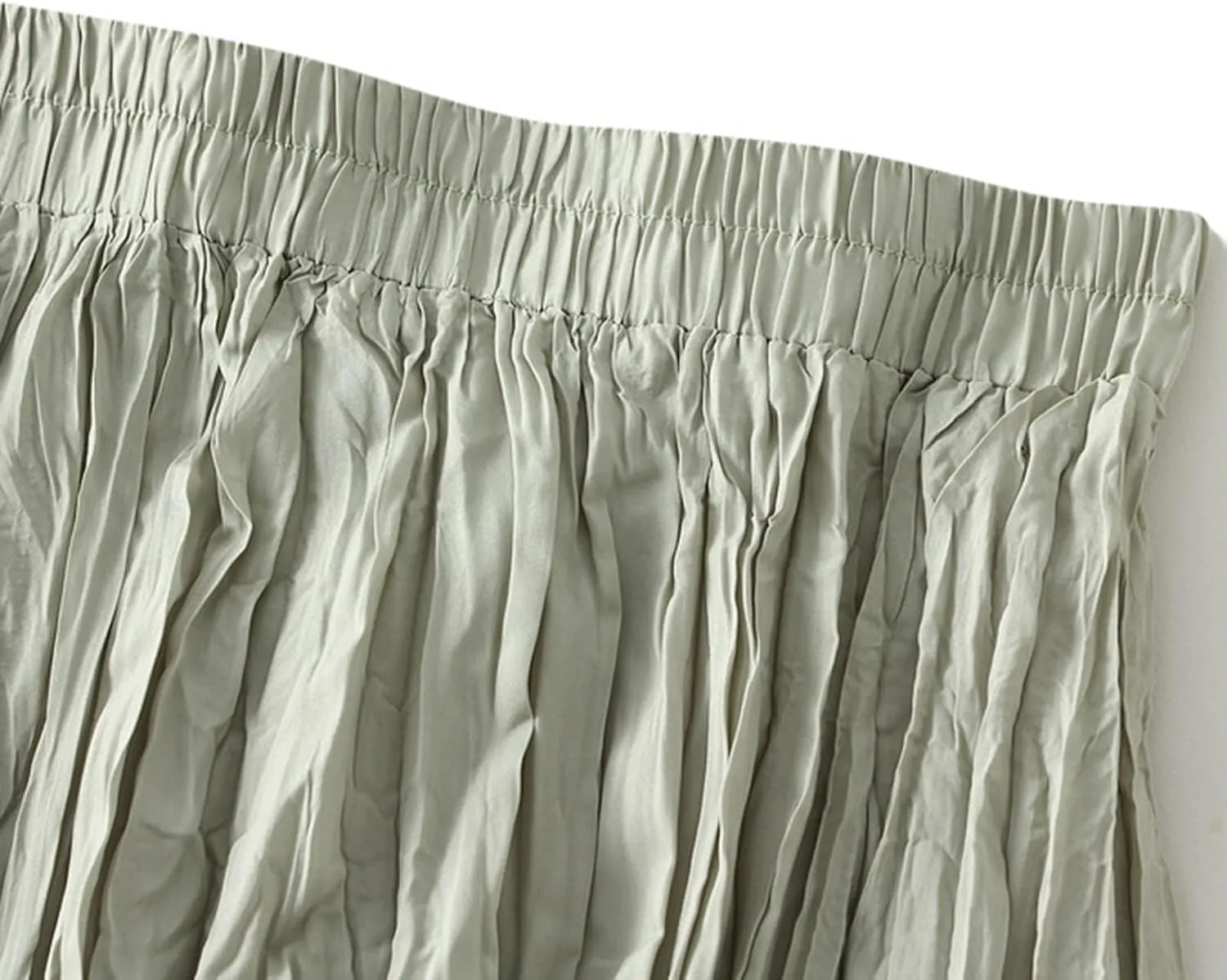Women's Solid Color High Waist Flowing Pressed Pleated Skirt Large Slimming Pleated A Line Skirt Plus Size Loose Fit