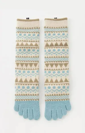 Wool Blend Forest Textile Midcalf Toe Socks