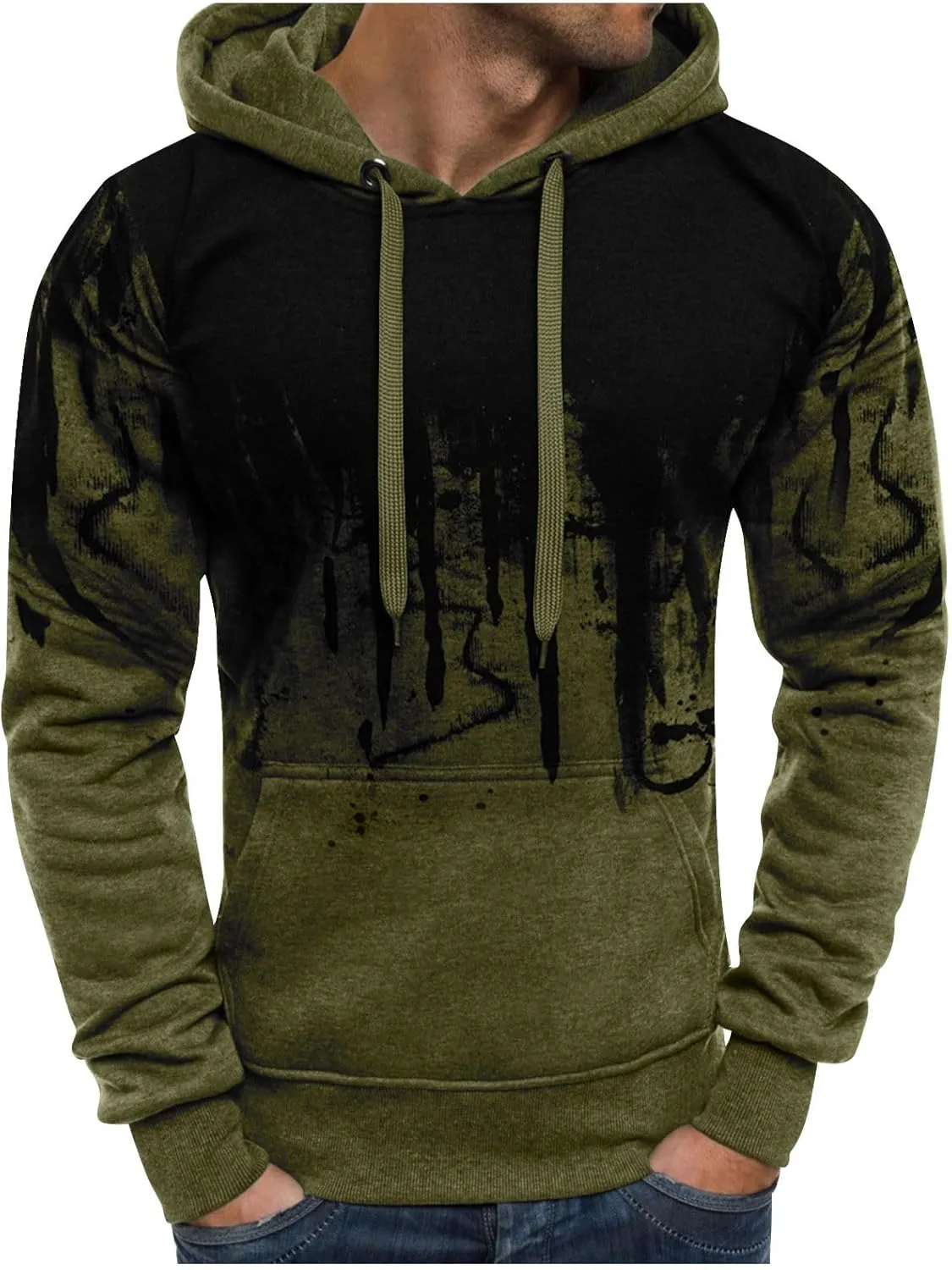 Ymosrh Lightweight Hoodies for Men Pullover Long Sleeve Hooded Sweatshirt Tops Blouse Mens Casual Hoodies Pullover