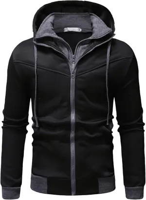 Ymosrh Men's Sweatshirt Zip Up Jacket Pullover Sweatshirts Casual Cardigan Hoodie, M-4XL