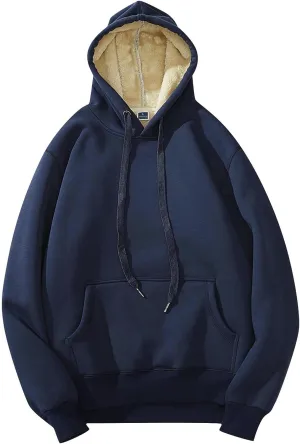 Ymosrh Men's Sweatshirts Casual Zip Up Hoodie Drawstring Long Sleeve Fleece Lined Hooded Sweatshirt, M-4XL