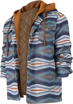 Ymosrh Men's Zip Hoodies Up Hoodie Quilted Lined Pullover Sweatshirts Casual Jacket Coat Hoodie, M-5XL