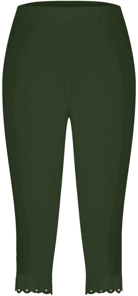Yoga Leggings for Women Cropped Trousers High Waist Capri Pants Summer Elastic Slim Solid 3/4 Length Stretch Trouser